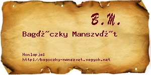 Bagóczky Manszvét névjegykártya